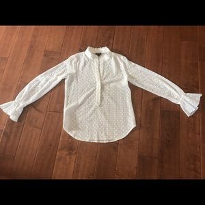 WORTH Long Sleeve Button Eyelet Top